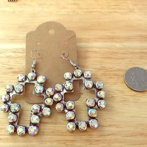 AB Crystal Cross Earrings